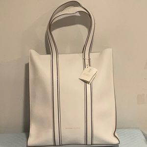 Brunello cucinelli White leather tote bag Large.